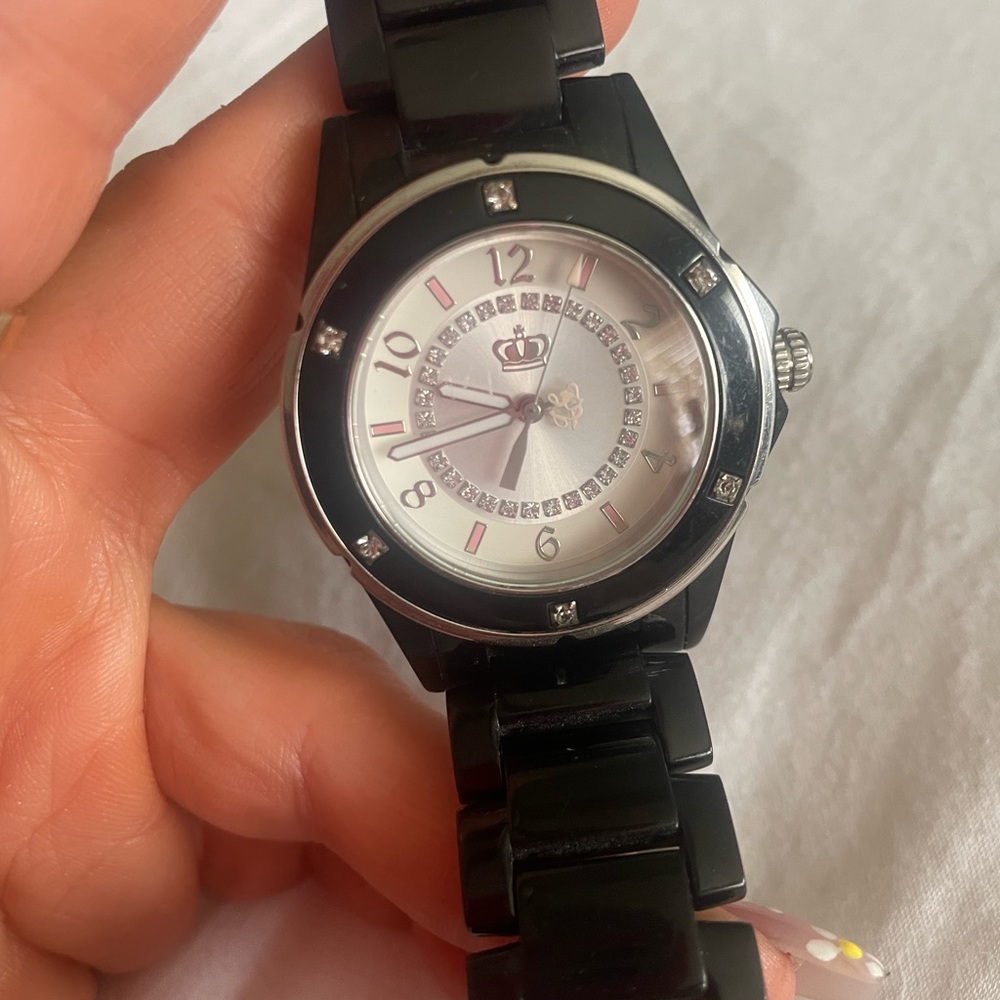 Black juicy couture watch with diamonds